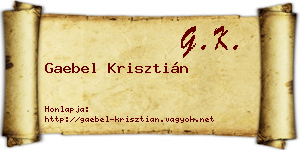 Gaebel Krisztián névjegykártya