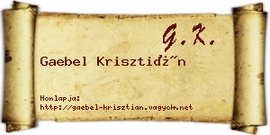 Gaebel Krisztián névjegykártya